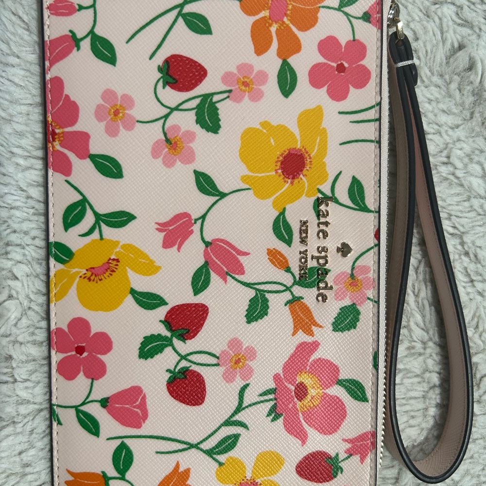 Kate Spade Floral Wristlet - Pink, Yellow, and Green